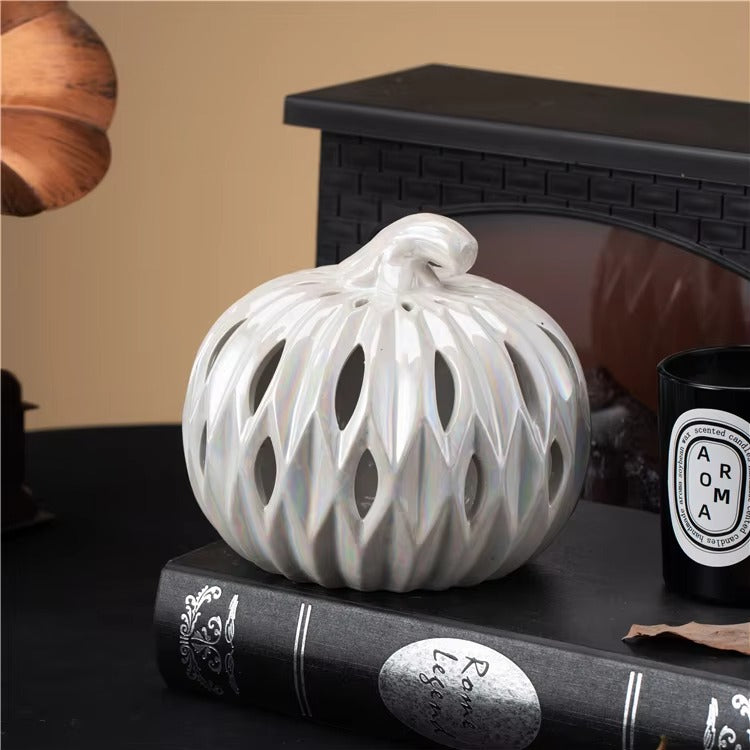Home Decor Modern Art Ceramic Statue Halloween Decor Ornaments Ceramic Pumpkin Decoration