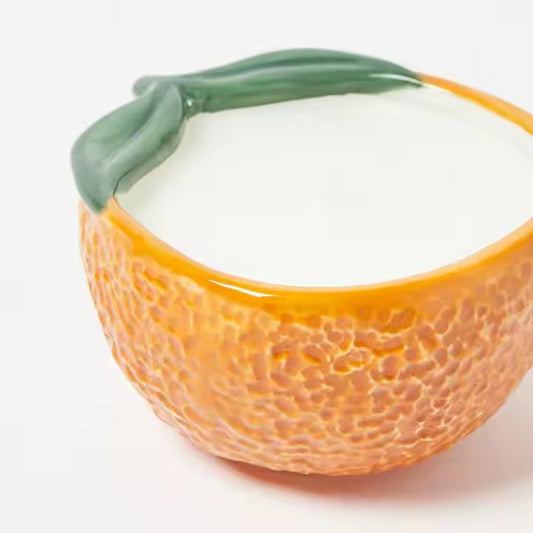 Bulk Cheap Creative Design Home Decoration Fruit Shape Ceramic Orange Wide Candle Jars for Candle Making