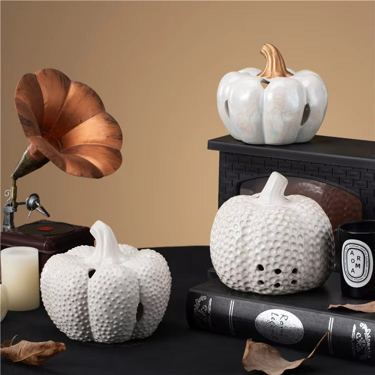 Home Decor Modern Art Ceramic Statue Halloween Decor Ornaments Ceramic Pumpkin Decoration