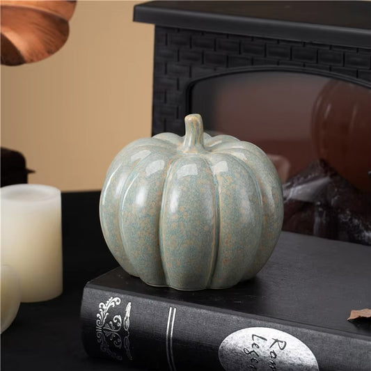 Modern Minimalist Ceramic Pumpkin Ornament | Halloween & Christmas Home Decor | Eco-Friendly Decorative Item from MELLBO (MB009)