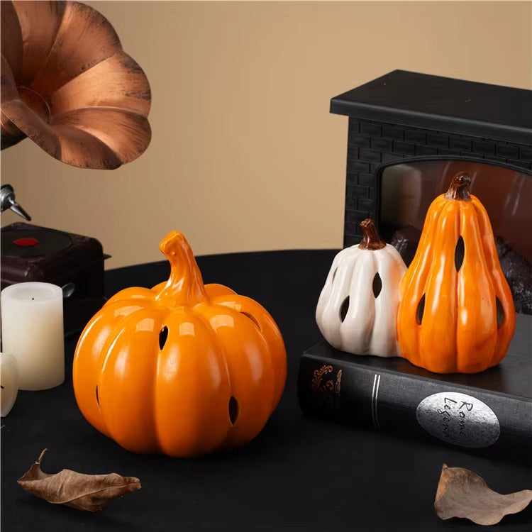 Home Decor Modern Art Ceramic Statue Halloween Decor Ornaments Ceramic Pumpkin Decoration