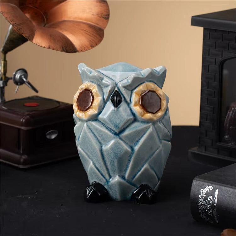 High Quality Creative Design Porcelain Owl Home Decoration Items Modern Animal Ceramic Decorations for Home